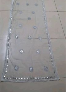 Embellished Grey Dupatta
