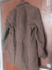 Vintage Brown Tweed Coat (Size-L)