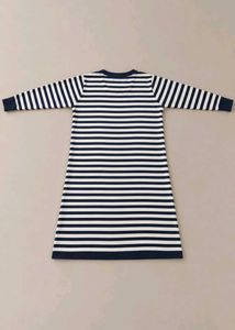 BLACK AND WHITE STRIPED LONG SLEEVE T-SHIRT DRESS