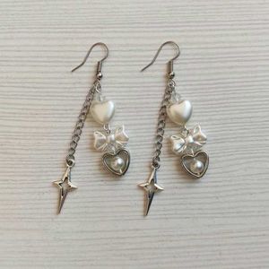 Kawaii Heart & Star Dangle Earrings