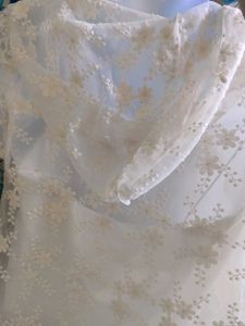 White Floral Lace Hoodie Shrug