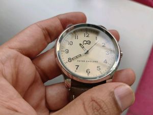 Stylish Brown Leather Strap Watch