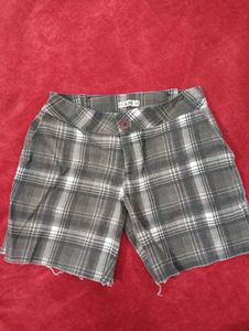 Plaid High-Waisted Shorts