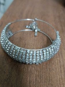 Sparkling Silver-Tone Bangle Bracelet