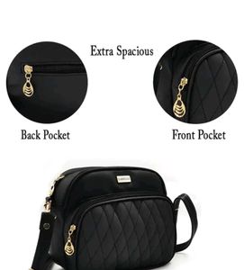 Chic Quilted Black Crossbody Bag