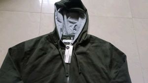 Olive Green Zip Up Hoodie