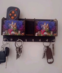 Brand New** Wooden Key Holder With 8 Hooks
