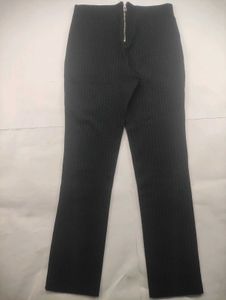Pinstripe High-Waisted Pants