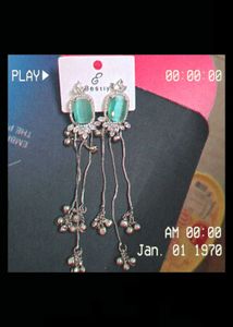 Elegant Teal Gemstone Drop Earrings