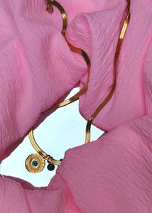 Gold-tone Pendant Snake Chain Necklace