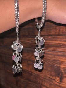 Silver Tone Dangle Bangles - Set of 2