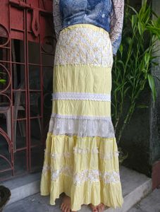Yellow Colour Long Skirt For Women 💛💛💛