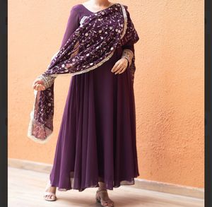 Elegant Purple Anarkali Suit with Dupatta