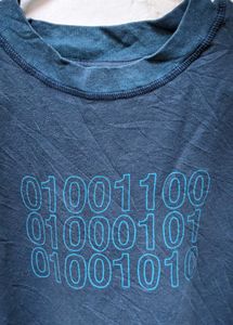 Dark Blue T-Shirt with Binary Print