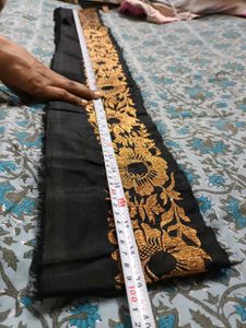 Elegant Black &amp; Copper Embroidered Fabric