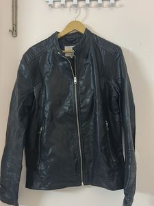 Black Faux Leather Moto Jacket