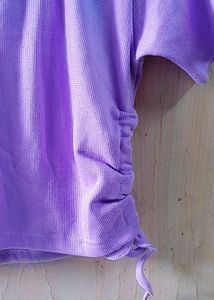 Lavender Ruched Drawstring Crop Top
