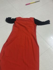 Stylish Red &amp; Black Graphic Dress