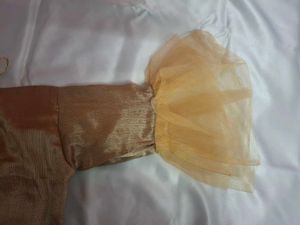 Sheer Bell Sleeve Brocade Blouse