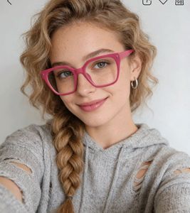 Trendy Pink Square Frame Glasses