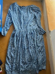 Blue Floral Midi Dress