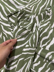 Green Zebra Print Slip Dress