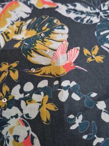 Boho Floral Print Kurta with Tassels