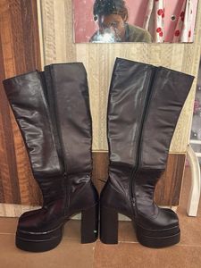 Chunky Platform Heeled Boots