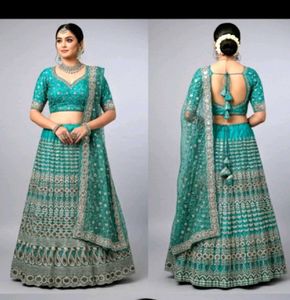 Gorgeous Green Lehenga Choli Completely New