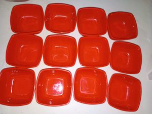 Set of 12 Orange Serving Bowls