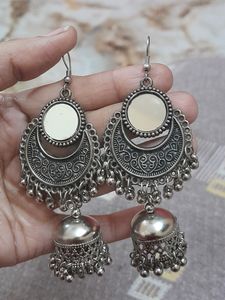 Boho Mirror Jhumka Earrings