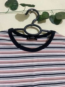 SHEIN Striped Cropped T-Shirt