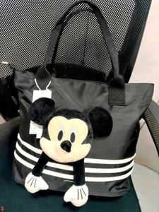 MICKEY**STRIPED SHOULDER BAG* GOOD QUALITY TOTE Ba