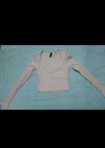 H&amp;M Beige Sweetheart Top