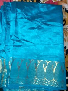 Turquoise Saree with Paisley Border