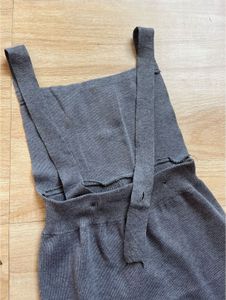 Grey Button-Front Midi Dress