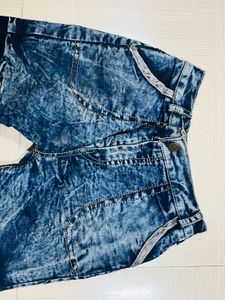 Kids Distressed Blue Jeans with Graphic Print