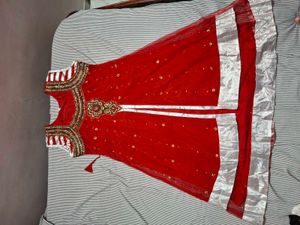 Red Embroidered Kurta Set