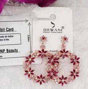 FLORAL CRYSTAL HOOP EARRINGS