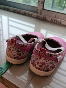 Cute Pink Floral Baby Shoes