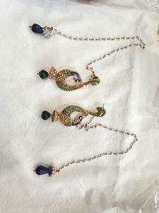 Peacock Maang Tikka & Earrings Set