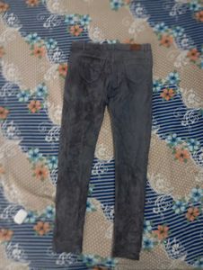 Stylish Grey Faux Suede Pants