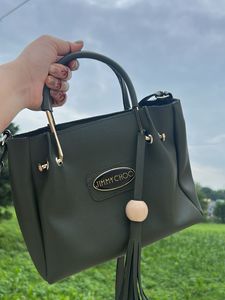 Jimmy Choo Olive Green Leather Tote