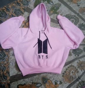 girl BTS Logo Pink Hoodie