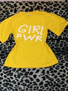 Yellow "Girl Pwr" Graphic T-Shirt