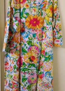 Multi Colour Floral Cotton Kurta