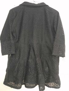Black Lace Peplum Top