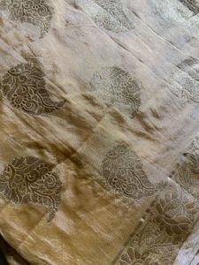 Beige Saree  Zari Border ( with blouse)