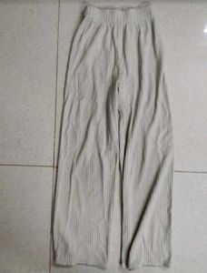 Cream Corduroy Wide Leg Pants