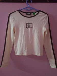 Zudio Cream "Girls Skate Too" Long Sleeve Tee
